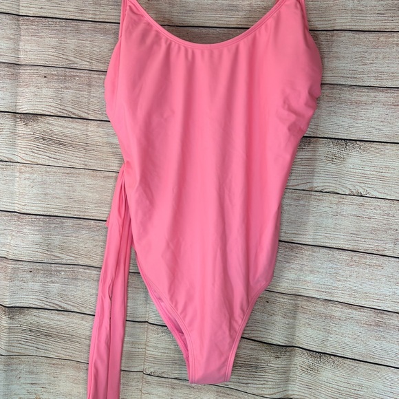 CUPSHE Salmon Pink Tie Waist One Piece - Picture 11 of 13